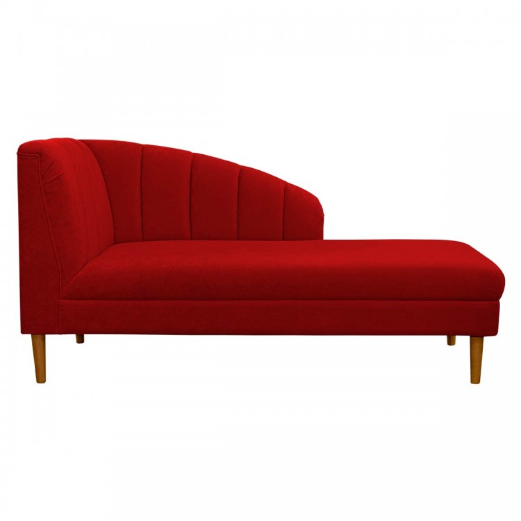 Seashell Chaise Longue Daybed in Plush Postbox Red Fabric | Beaumont