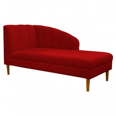 Seashell Chaise Longue Daybed in Plush Postbox Red Fabric | Beaumont