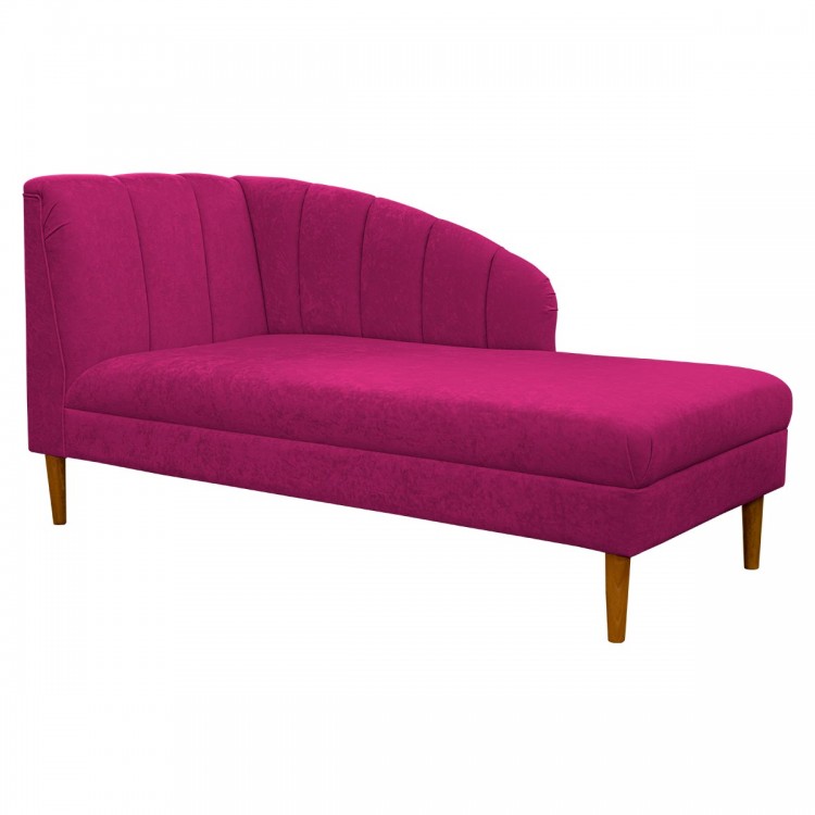 Seashell Chaise Longue Daybed in Plush Fuchsia Pink Fabric | Beaumont