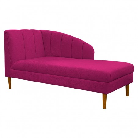 Seashell Chaise Longue Daybed in Plush Fuchsia Pink Fabric | Beaumont