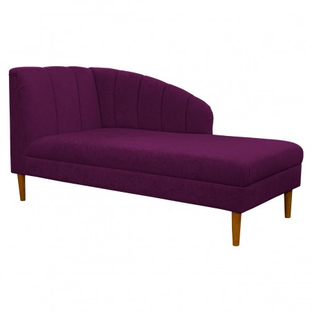 Seashell Chaise Longue Daybed in Plush Plum Purple Fabric | Beaumont