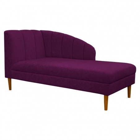 Seashell Chaise Longue Daybed in Plush Plum Purple Fabric | Beaumont