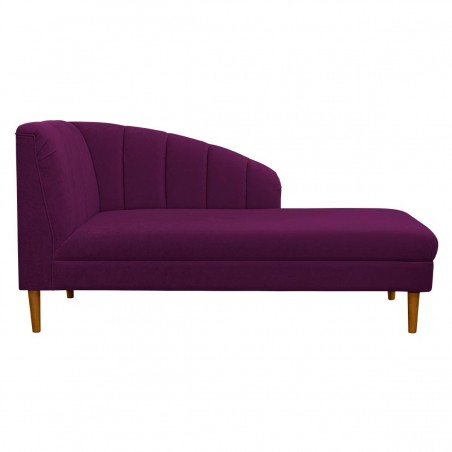 Seashell Chaise Longue Daybed in Plush Plum Purple Fabric | Beaumont