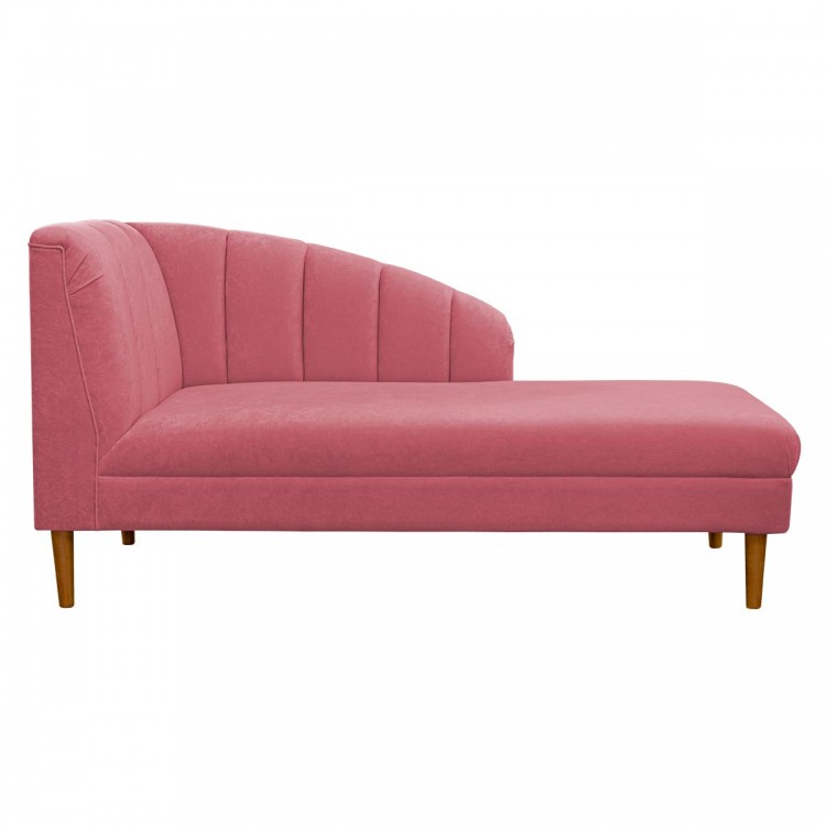 Seashell Chaise Longue Daybed in Plush Flamingo Pink Fabric | Beaumont