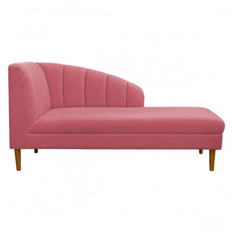 Seashell Chaise Longue Daybed in Plush Flamingo Pink Fabric | Beaumont