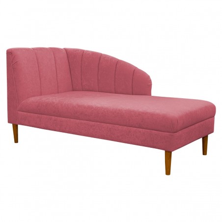 Seashell Chaise Longue Daybed in Plush Flamingo Pink Fabric | Beaumont