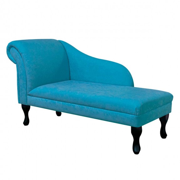 Medium Chaise Longue in a Plush Light Blue Fabric | Beaumont