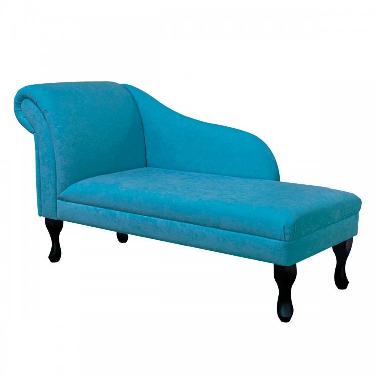 Medium Chaise Longue in a Plush Light Blue Fabric | Beaumont