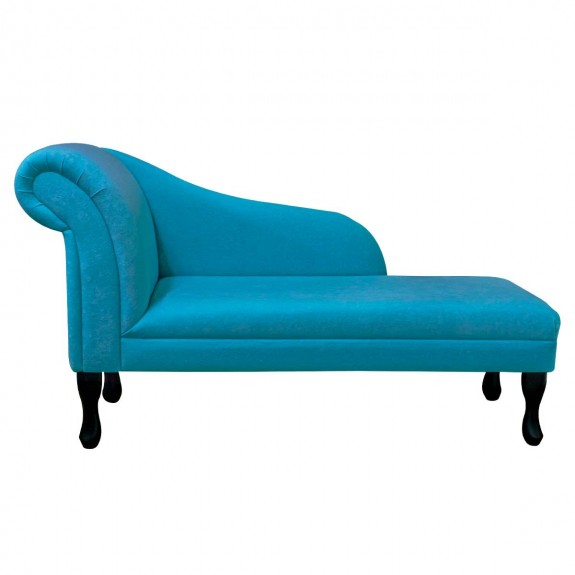 52" Medium Chaise Longue in a Plush Light Blue Fabric