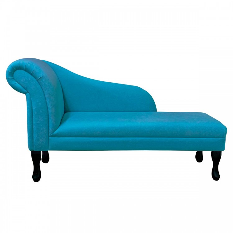 Medium Chaise Longue in a Plush Light Blue Fabric | Beaumont