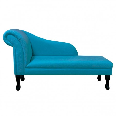 Medium Chaise Longue in a Plush Light Blue Fabric | Beaumont