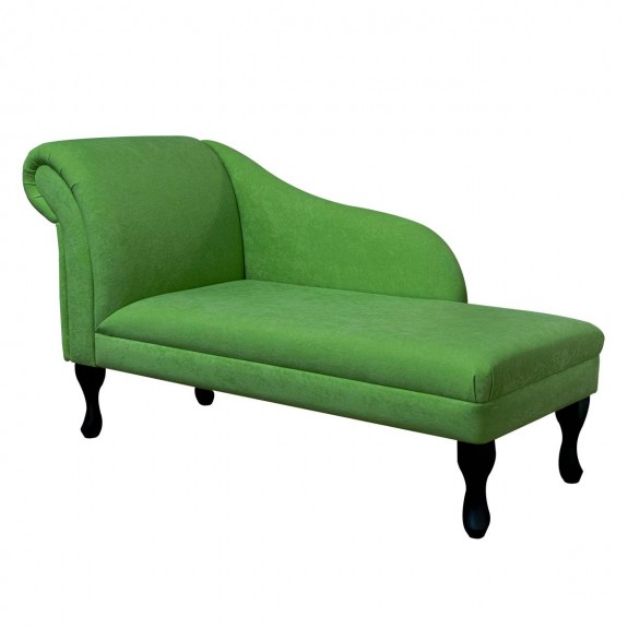 Medium Chaise Longue in a Plush Grass Green Fabric | Beaumont
