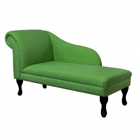 Medium Chaise Longue in a Plush Grass Green Fabric | Beaumont