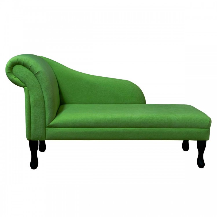 Medium Chaise Longue in a Plush Grass Green Fabric | Beaumont
