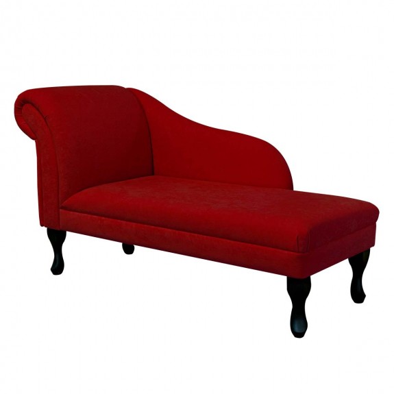 Medium Chaise Longue in a Plush Postbox Red Fabric | Beaumont