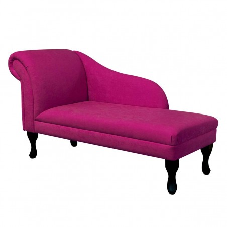 Medium Chaise Longue in a Plush Fuchsia Pink Fabric | Beaumont