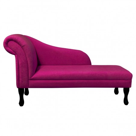 Medium Chaise Longue in a Plush Fuchsia Pink Fabric | Beaumont