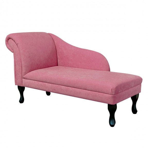 Medium Chaise Longue in a Plush Flamingo Pink Fabric | Beaumont
