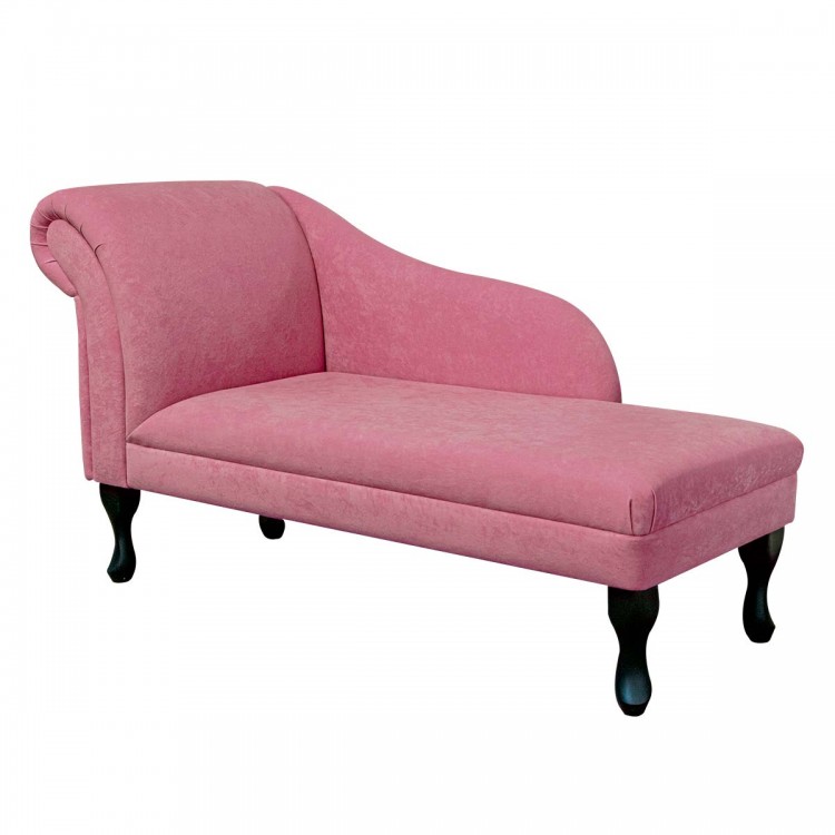 Medium Chaise Longue in a Plush Flamingo Pink Fabric | Beaumont