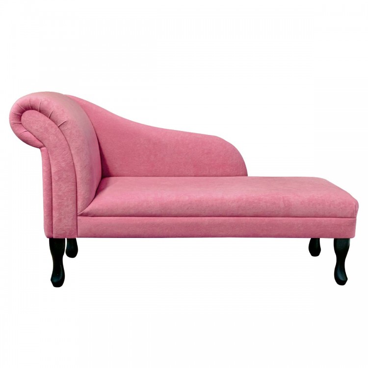 Medium Chaise Longue in a Plush Flamingo Pink Fabric | Beaumont