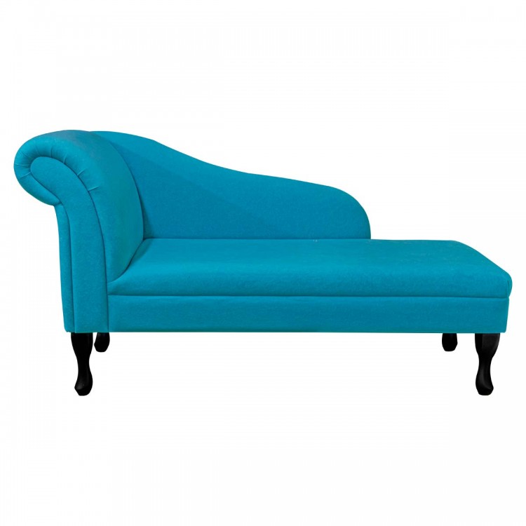 Medium Chaise Longue in Plush Light Blue Fabric | Beaumont