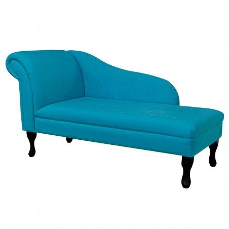 Medium Chaise Longue in Plush Light Blue Fabric | Beaumont
