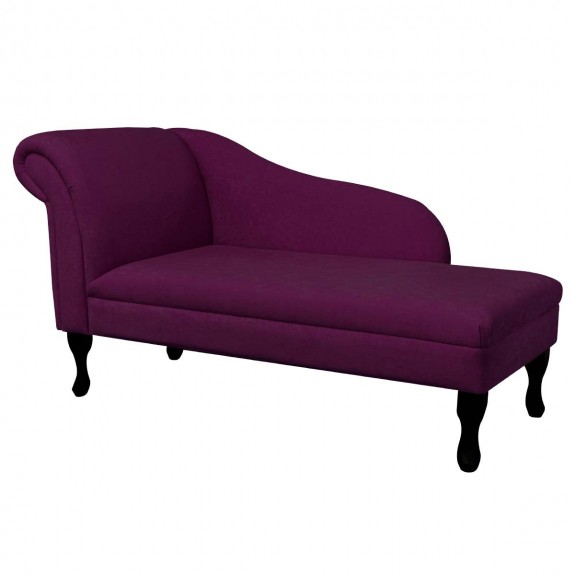 Medium Chaise Longue in Plush Plum Purple Fabric | Beaumont