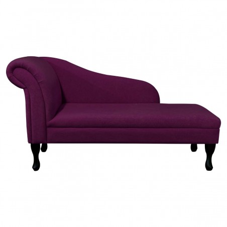 Medium Chaise Longue in Plush Plum Purple Fabric | Beaumont