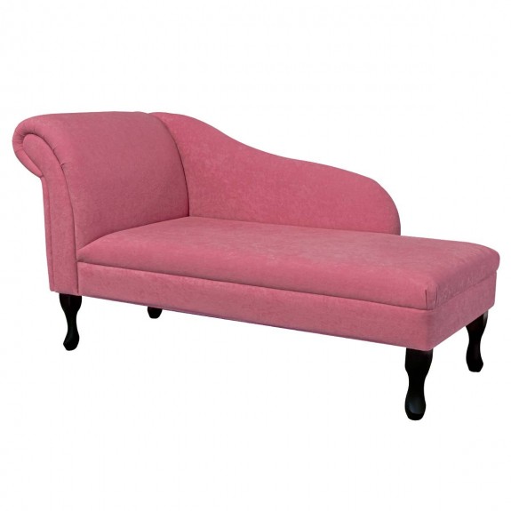 Medium Chaise Longue in Plush Flamingo Pink Fabric | Beaumont