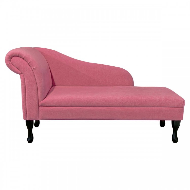Medium Chaise Longue in Plush Flamingo Pink Fabric | Beaumont