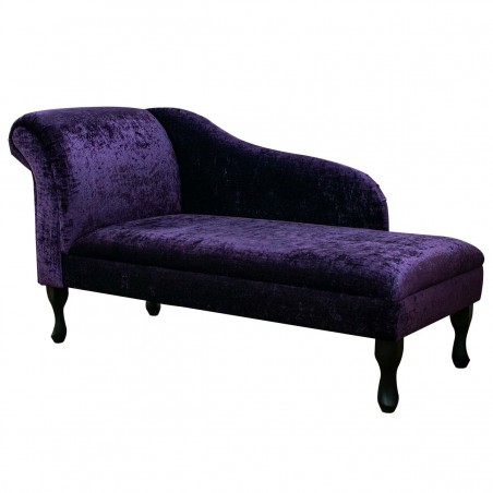 Medium Chaise Longue in a Pastiche Slub Plum Fabric SR18016 | Beaumont
