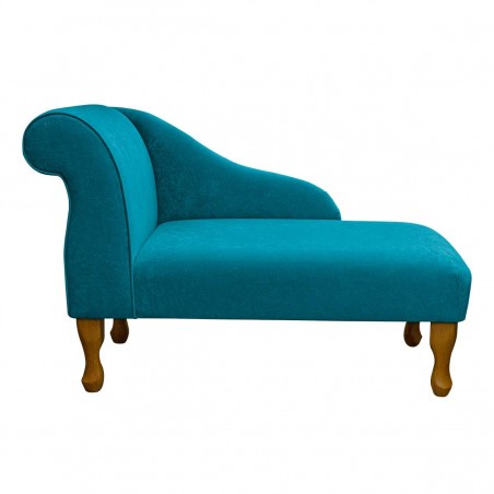 Small Mini Chaise Longue in a Plush Light Blue Fabric | Beaumont