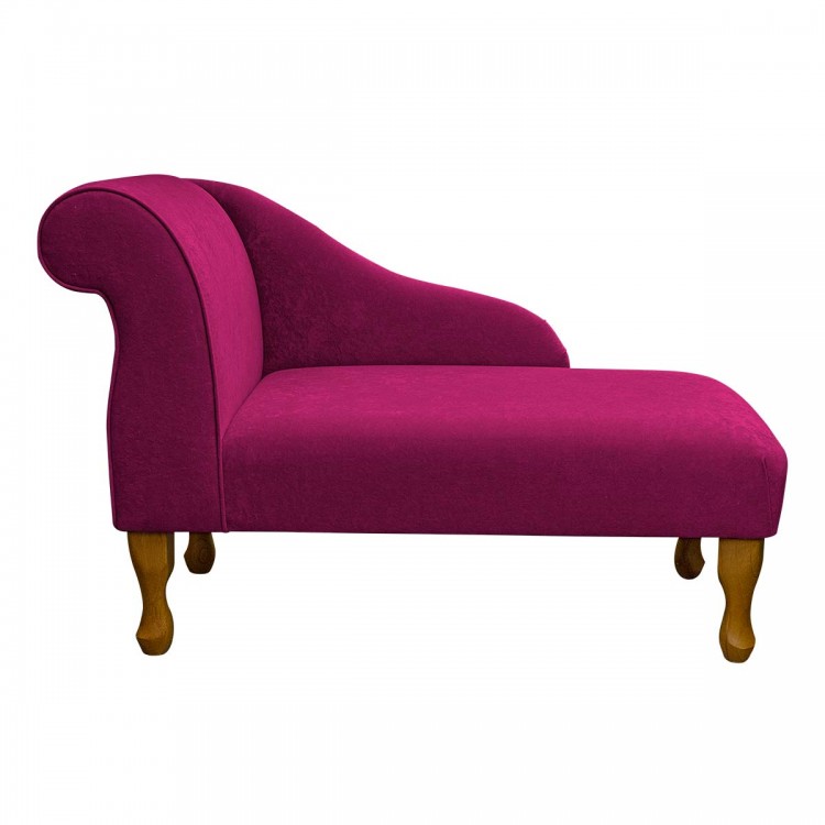 Small Mini Chaise Longue in a Plush Fuchsia Pink Fabric | Beaumont