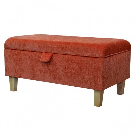 Storage Footstool in Pimlico Crush Copper Fabric SR16017 | Beaumont