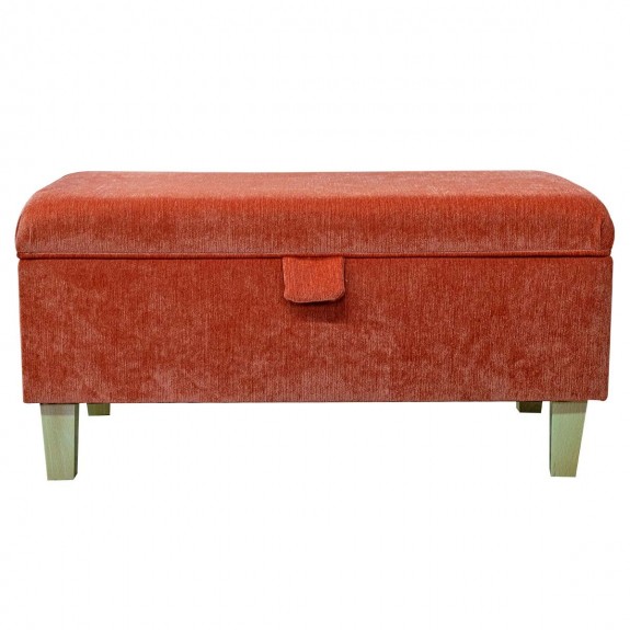 Storage Footstool, Ottoman, Pouffe in a Pimlico Crush Copper Fabric