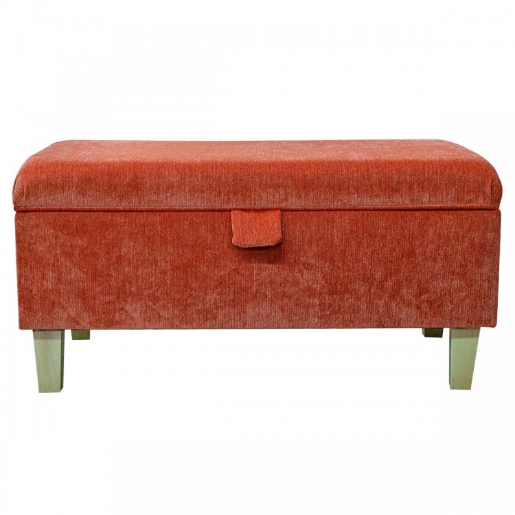 Storage Footstool in Pimlico Crush Copper Fabric SR16017 | Beaumont