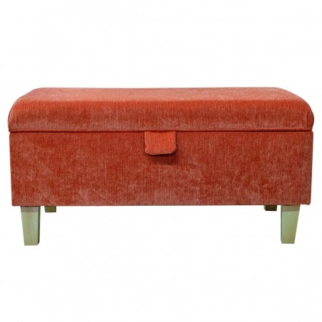 Storage Footstool in Pimlico Crush Copper Fabric SR16017 | Beaumont