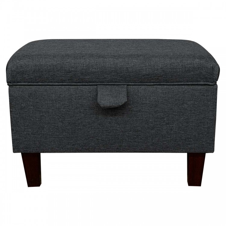 dark grey storage ottoman