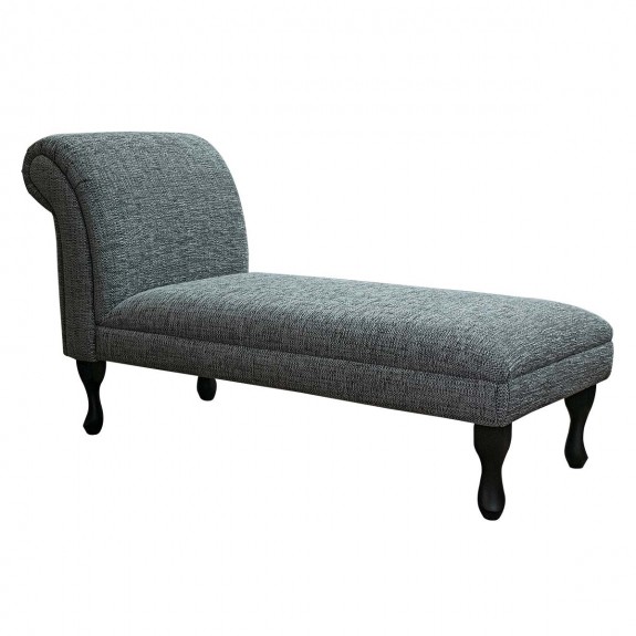 Medium Chaise Longue in Kilburn Plain Flint Fabric SR12912 | Beaumont
