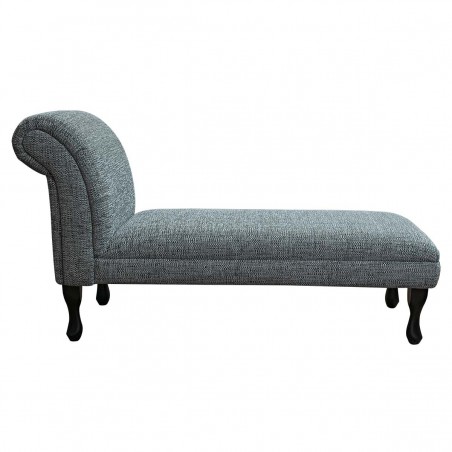 Medium Chaise Longue in Kilburn Plain Flint Fabric SR12912 | Beaumont