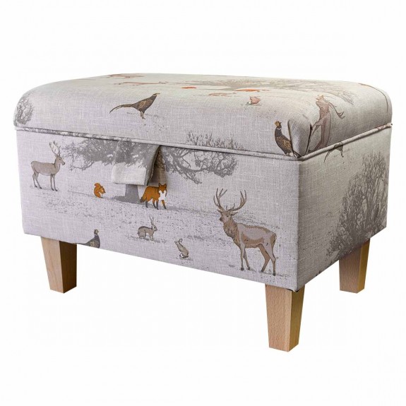 Storage Stool, Ottoman Box in a Tatton Cotton Fabric | Beaumont