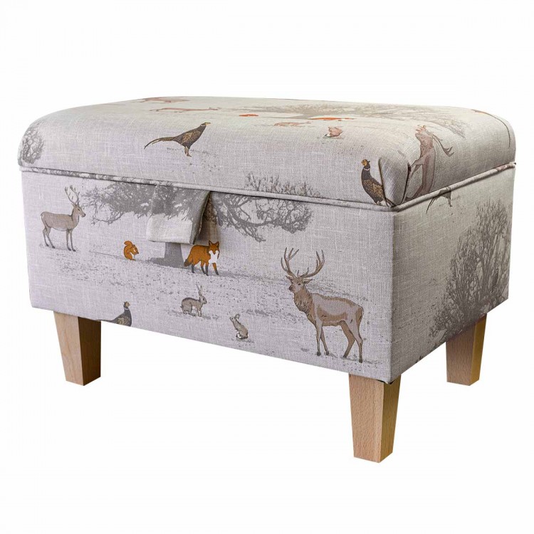 Storage Stool, Ottoman Box in a Tatton Cotton Fabric | Beaumont