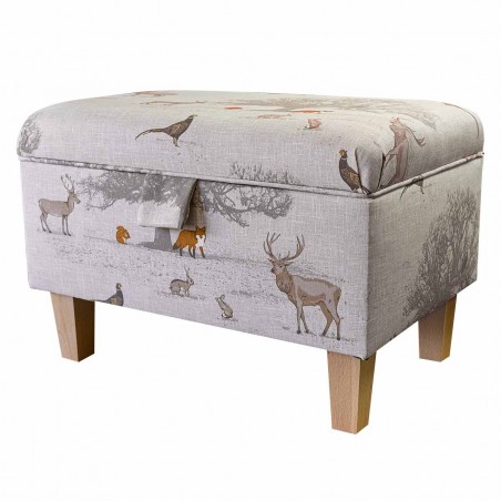 Storage Stool, Ottoman Box in a Tatton Cotton Fabric | Beaumont
