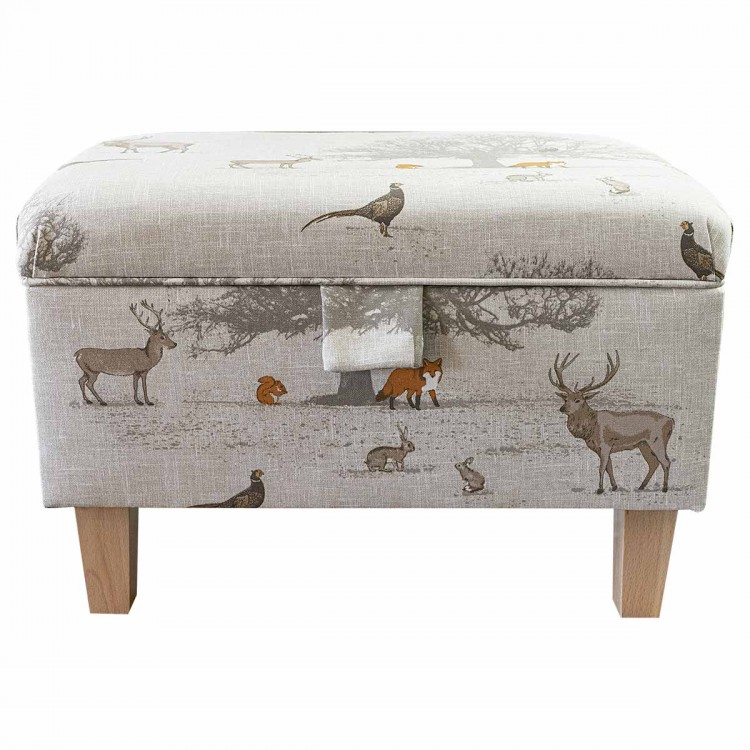 Storage Stool, Ottoman Box in a Tatton Cotton Fabric | Beaumont