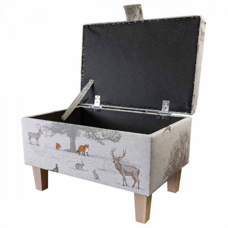 Storage Stool, Ottoman Box in a Tatton Cotton Fabric | Beaumont