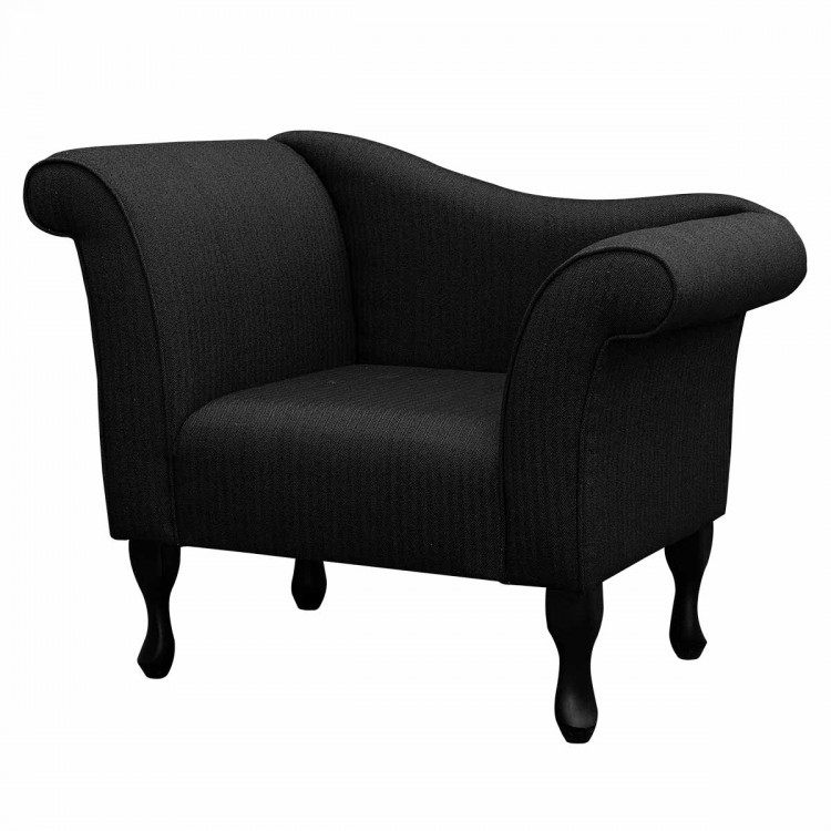 Designer Chaise Chair in a Dundee Herringbone Ebony Fabric SR13618 | Beaumont