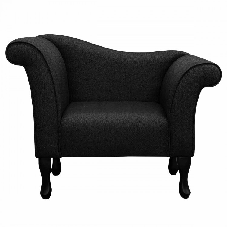 Designer Chaise Chair in a Dundee Herringbone Ebony Fabric SR13618 | Beaumont