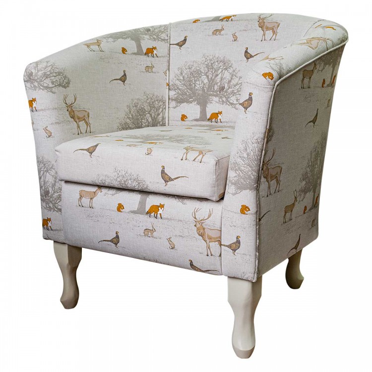 animal fabric tub chair