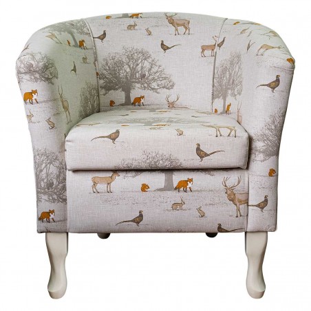 Tatton animal cotton fabric tub chair