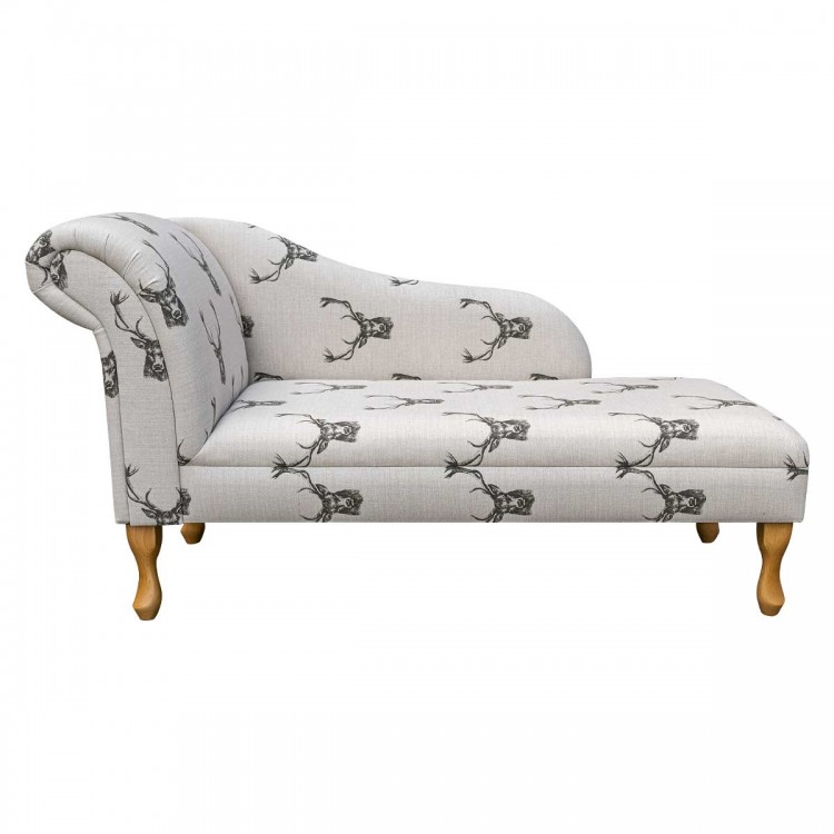 56" Medium Chaise Longue in a Stag Cotton Fabric | Beaumont